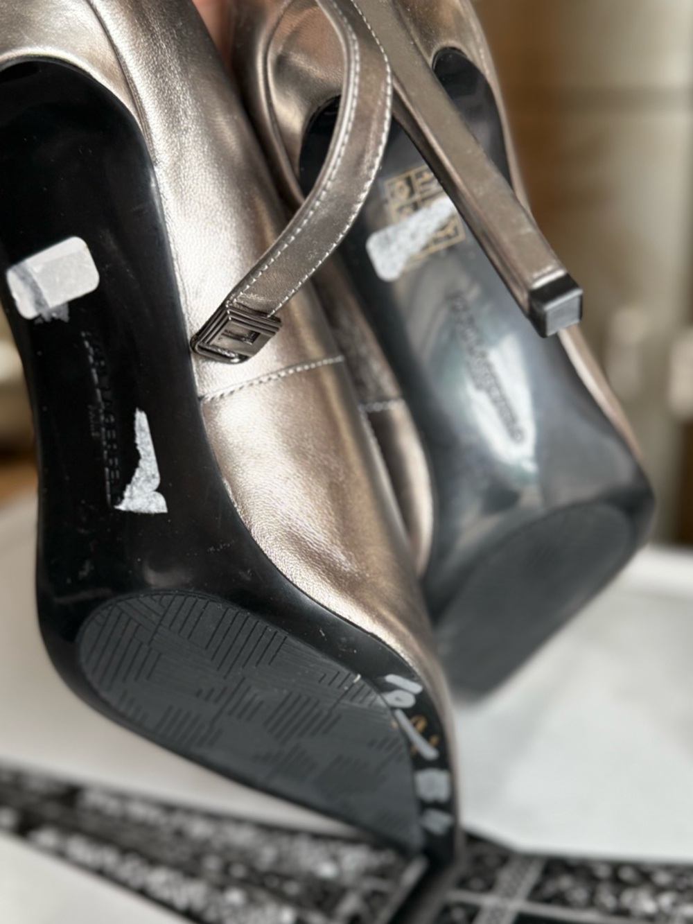 Metallic Silver Pointed-Toe High Heels - Picture 8 of 11